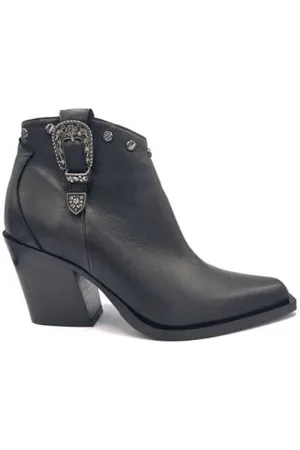 Fru.it Buty, Kobieta, Czarny, 38 EU, Skóra, Czarny skórzany Texano botek
