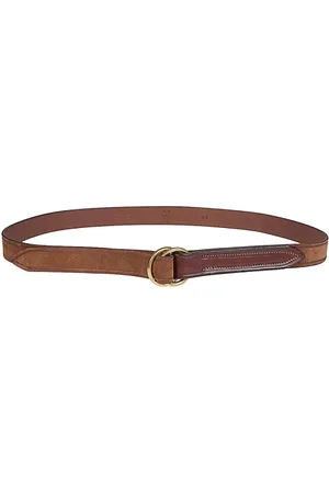 ELEVENTY Akcesoria, Mężczyzna, brązowy, 110 CM, Zamsz, Vintage Pasek zamszowy z podwójnym zamknięciem na pierścień