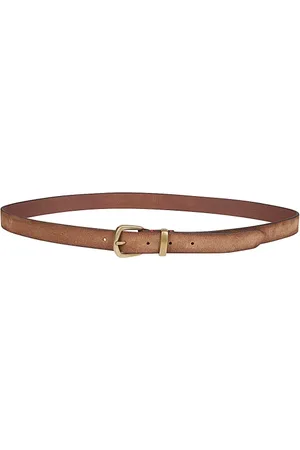 ELEVENTY Akcesoria, Mężczyzna, brązowy, 105 CM, Zamsz, Vintage Pasek zamszowy z Srebrną Sprzączką