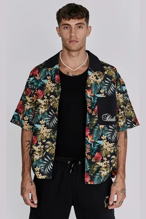 SikSilk Męska Wielokolorowa Koszula Resort S