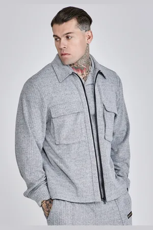 SikSilk Męska Szara Elegancka Koszula Overshirt XS