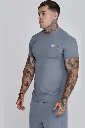 SikSilk Męski Szary T-Shirt Dopasowany Muscle Fit XS