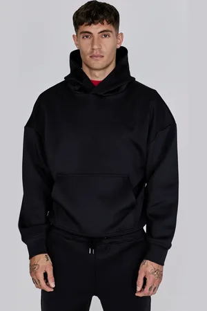 SikSilk Męska Czarna Oversized Bluza z Kapturem Dynamic XS