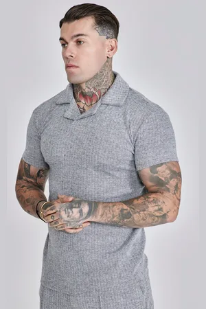 SikSilk Męska Szara Elegancka Koszulka Polo S