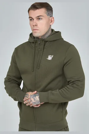 SikSilk Męska Esencjonalna Bluza z Kapturem i Zamkiem XS
