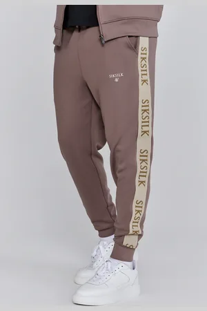 SikSilk Męskie Brązowe Dżoggery Muscle Fit L