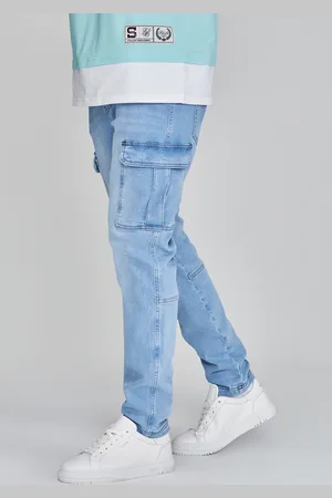 SikSilk Męskie Dżinsy Cargo w Kolorze Średniego Niebieskiego S