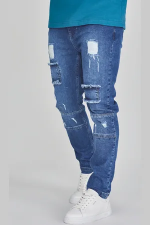SikSilk Męskie Niebieskie Spodnie z Obniżonym Kroczem S