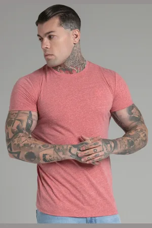 SikSilk Męska Pomarańczowa Koszulka z Melanżu XS