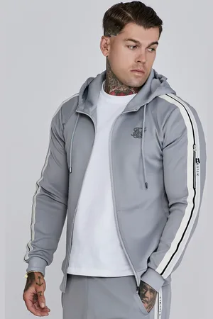 SikSilk Męska Szara Bluza z Pełnym Zamkiem S