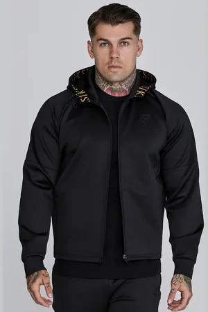 SikSilk Męska Czarna Bluza z Pełnym Zamkiem S