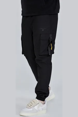 SikSilk Męskie Czarne Spodnie Cargo L