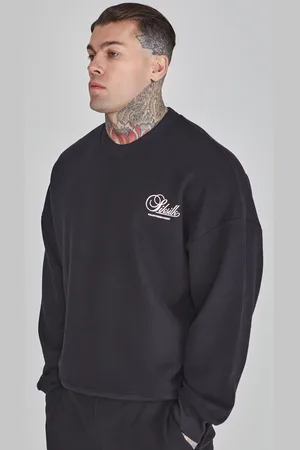 SikSilk Męski Czarny Sweter z Grafiką S