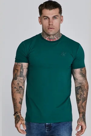 SikSilk Męska Zielona Koszulka Muscle Fit S