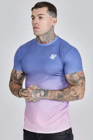 SikSilk Męski Fioletowy i Różowy T-Shirt Fade XS
