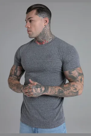 SikSilk Męska Ciemnoszara Melanżowa Koszulka XS