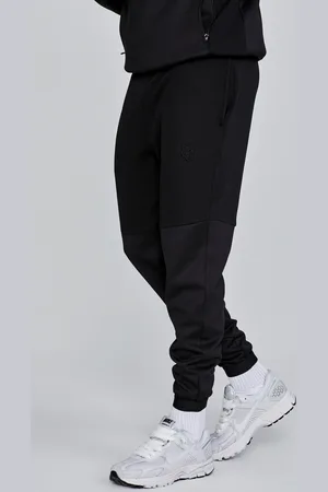 SikSilk Męskie Czarne Spodnie Dresowe Muscle Fit S