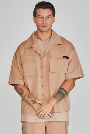 SikSilk Męska Brązowa Koszula Utility Flight S