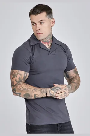 SikSilk Męska Czarna Elegancka Koszulka Polo z Rewersem XS