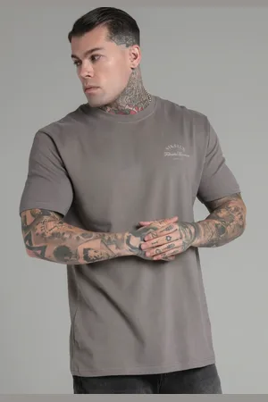 SikSilk Męska Brązowa Koszulka z Luźnym Krojem XS