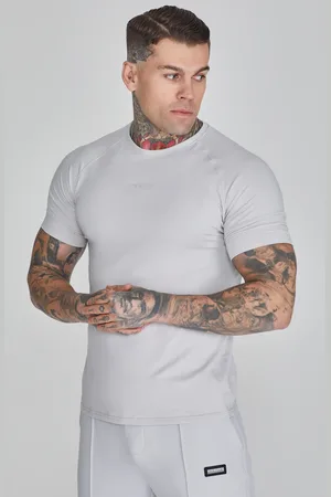 SikSilk Męska Jasnoszara Elegancka Koszulka S