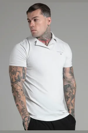 SikSilk Szara męska koszulka polo Smart Revere
