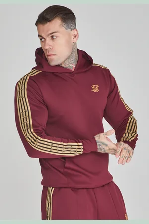 SikSilk Męska Bordowa Bluza z Kapturem M