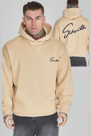 SikSilk Beżowa bluza męska z nadrukiem logo