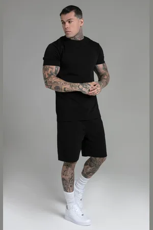 SikSilk Czarny zestaw męski: koszulka i szorty