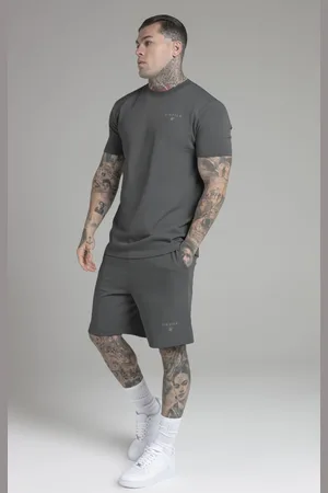 SikSilk Szary zestaw męski: koszulka i szorty