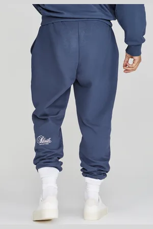 SikSilk Męskie Granatowe Dżoggery z Grafiką S
