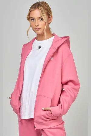 SikSilk Różowa damska bluza z zamkiem Essential