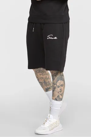 SikSilk Czarne szorty męskie z haftem logo