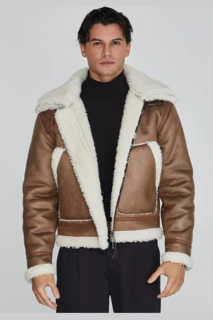 SikSilk Męska Brązowa Kurtka Aviator XL