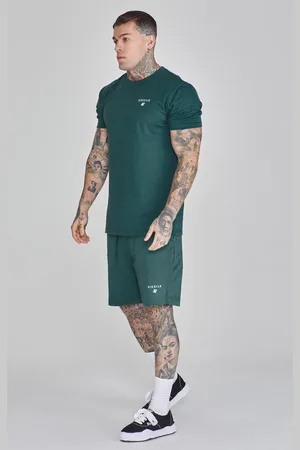 SikSilk Zielony zestaw męski: koszulka i szorty
