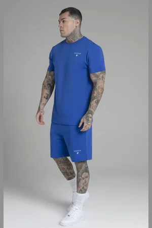 SikSilk Niebieski zestaw męski: koszulka i szorty