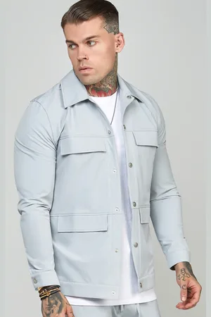 SikSilk Szara męska koszula robocza utility
