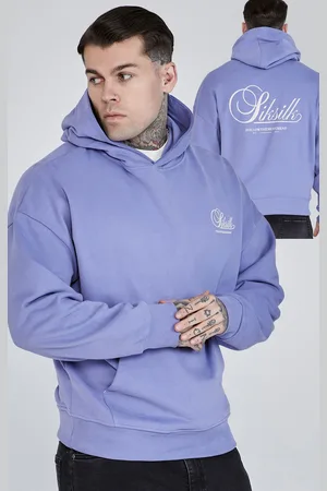 SikSilk Fioletowa bluza męska z grafiką