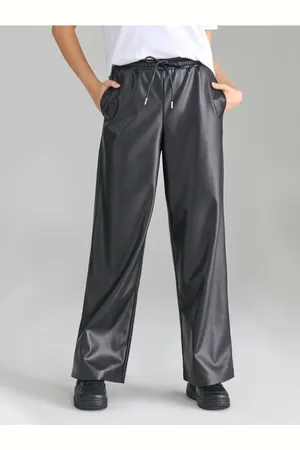 Sinsay Spodnie wide leg z imitacji skóry