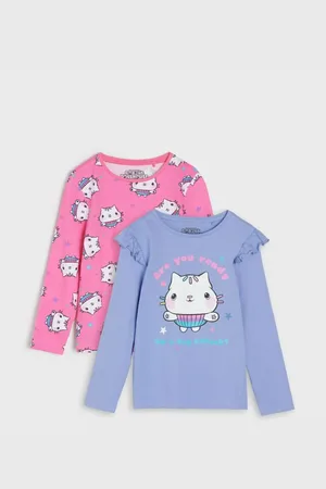 Sinsay Koszulka z długimi rękawami 2 pack Koci domek Gabi