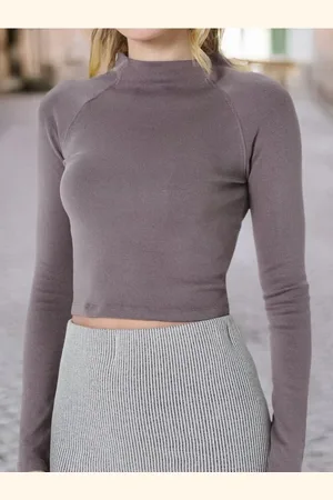 Sinsay Crop top z długim rękawem