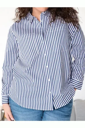 Sinsay Bawełniana koszula w paski PLUS SIZE