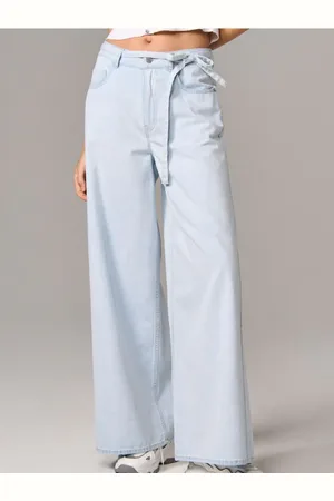 Sinsay Jeansy wide leg high waist z paskiem