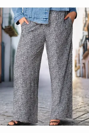 Sinsay Wiskozowe spodnie wide leg PLUS SIZE