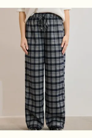 Sinsay Spodnie wide leg w kratę