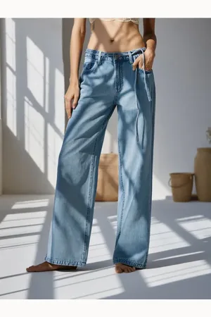 Sinsay Jeansy super baggy z paskiem
