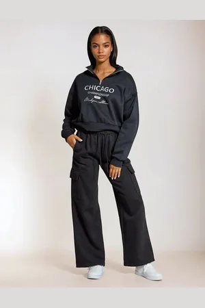 Sinsay Spodnie wide leg cargo