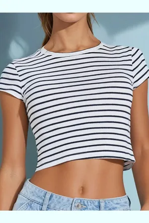 Sinsay Crop top z krótkim rękawem