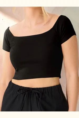 Sinsay Crop top z krótkim rękawem