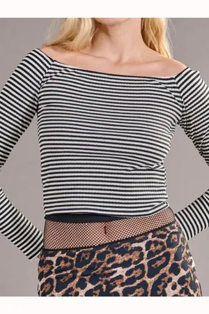 Sinsay Prążkowana bluzka off shoulder